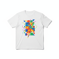Playera fitness y baile con diseño geométrico vibrante